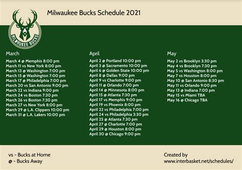 milwaukee bucks schedule 2021 printable